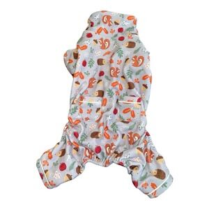 Harry Barker Dog Pajamas Small Gray Woodland Whimsy Squirrel Hedgehog Fall PJ's